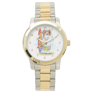 Montre amusante avec Snowman Surfer