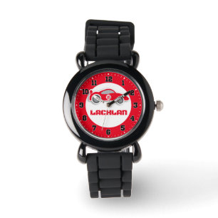 Montre Amusants enfants voiture rouge ajouter votre nom &