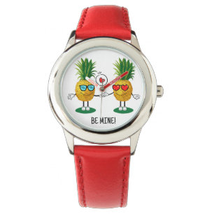 Montre Ananas personnalisé Emoji amour couple