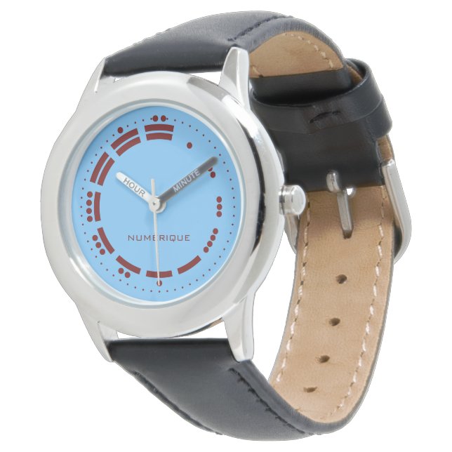 Montre Ancien bleu rouge maya chiffres vectoriels art (Incliné)
