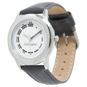Montre Ancien Noir Blanc Maya Numéros Vector Art