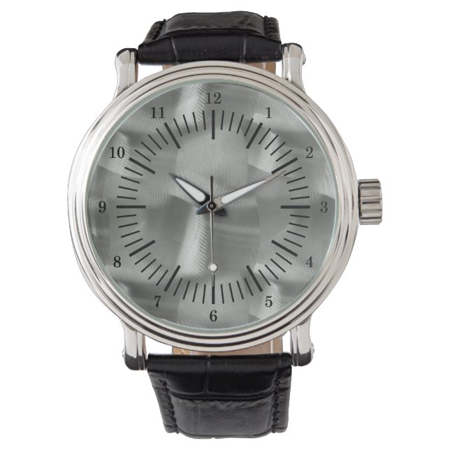 Montre Ancienne école Simulée en aluminium brossé (devant)