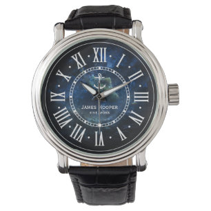 Montre Ancrage unique avec nom et date  Cadeaux nautiques