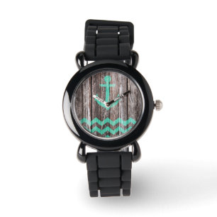 Montre Ancre de menthe sur du vieux bois