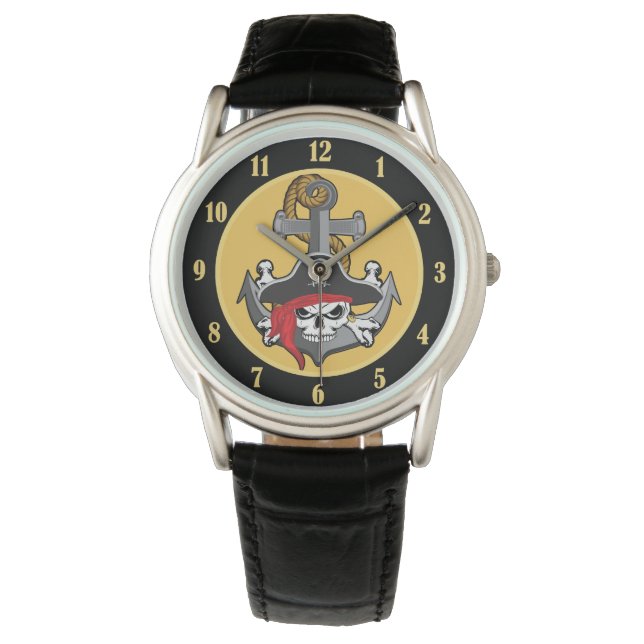 Montre Ancre du crâne pirate (devant)