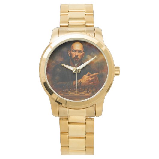 Montre Andrew Tate Oversized Gold Bracelet Watch (devant)