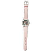 MONTRE ANÉMONES ROUGES ROSE FLEURS BLANCHES, BOUTTERFLY E (Plat)