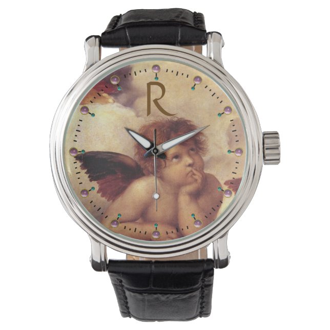 Montre ANGE DE RENAISSANCE /Monogramme de Cherub ailé (devant)