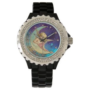 MONTRE ANGEL LUNE EN PARKLES JAUNES BLEU