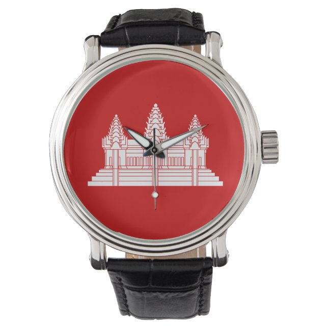 Montre Angkor Vat Cambodgien / Drapeau Khmer (devant)