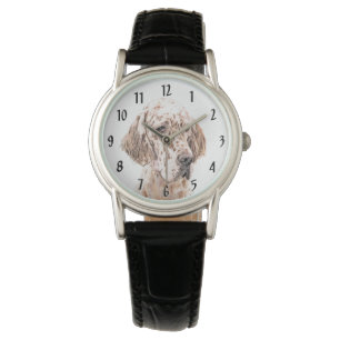 Montre Anglais Setter Orange Belton Peinture Chien Art