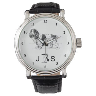 Montre Anglais Springer Spaniel   Monogramme masculine