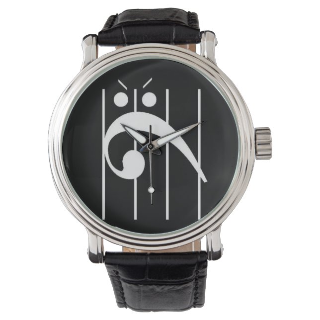 Montre Angry Bass Clef Watch BLACK, friggin BLACK! (devant)
