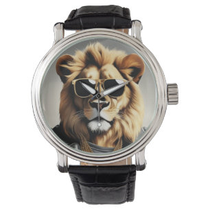 Montre Animal cool Avec Lunettes De Soleil Et Veste En Cu