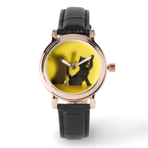 Montre Animaux de bébés cutest Black Cat Jouer