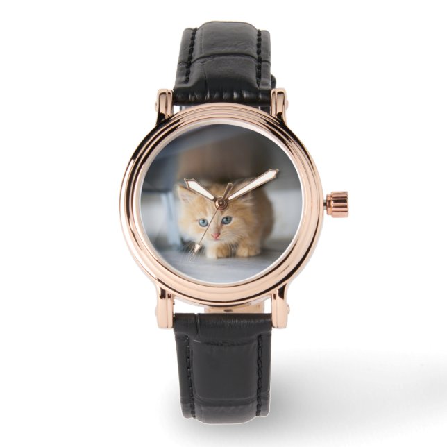Montre Animaux de bébés cutest | Fluffy Orange Kitten (Recto)