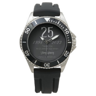 Montre Année personnalisée Merci 25e anniversaire de trav