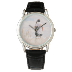 Montre Anniversaire personnalisé photo moderne mariage él