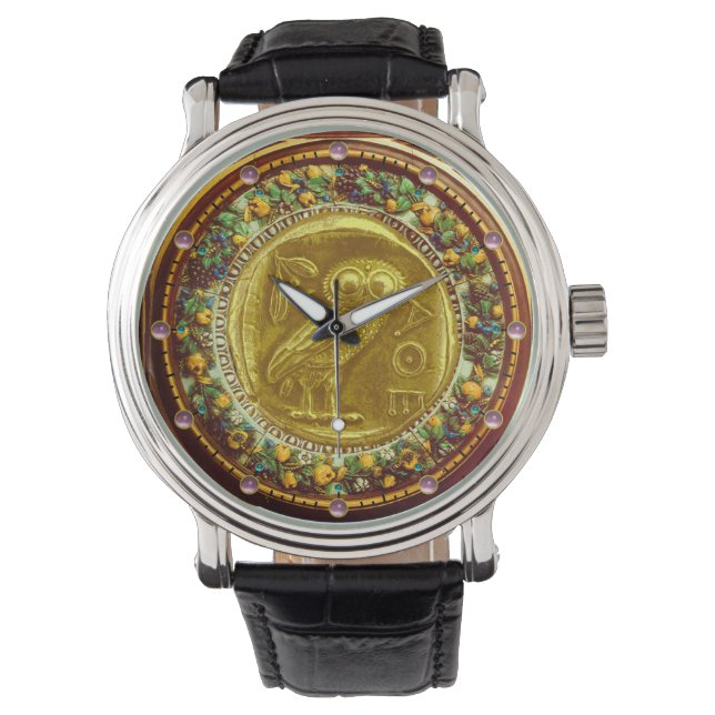 MONTRE ANTIQUE OWL OR JAUNE (devant)