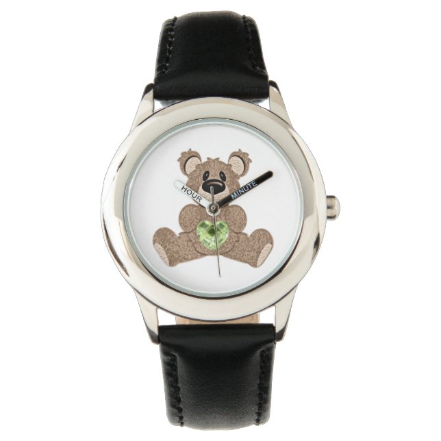 Montre août Birthstone Teddy Bear Watch (devant)