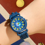 Montre Apprenez à raconter le tennis bleu vert jaune<br><div class="desc">Des garçons colorés, un code couleur graphique montre pour aider votre enfant à lire une horloge. Cette aide pédagogique colorée comprend des minutes et des heures et le passé et à faire le jeu de l'enfant de dire l'heure. Horloge couleur dans le vert jaune boule de tennis, avec les tons...</div>