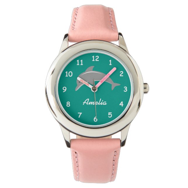 Montre Aqua personnalisé et filles roses regarder avec le (devant)