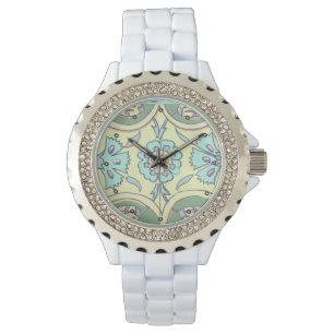 Montre Aqua turc et motif jaune de tuile d'Iznik de