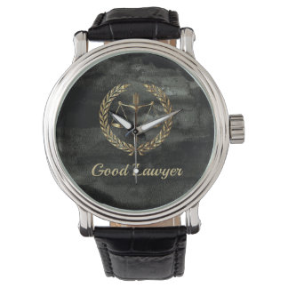 Montre Aquarel avocat noir et or