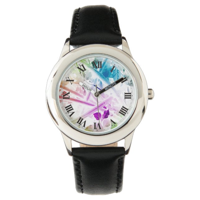 Montre Aquarelle Abstraite Floral Wrist Watch (devant)