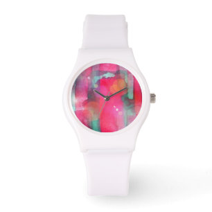 Montre Aquarelle abstraite peinte