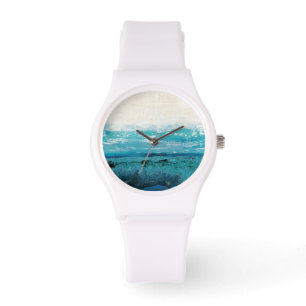 Montre Aquarelle de bleu de saphir