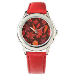 Montre Aquarelle des feuilles d'automne