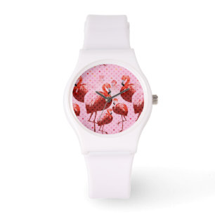 Montre Aquarelle Flamingo Patte
