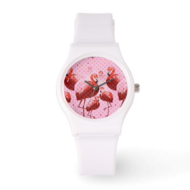 Montre Aquarelle Flamingo Patte (Recto)