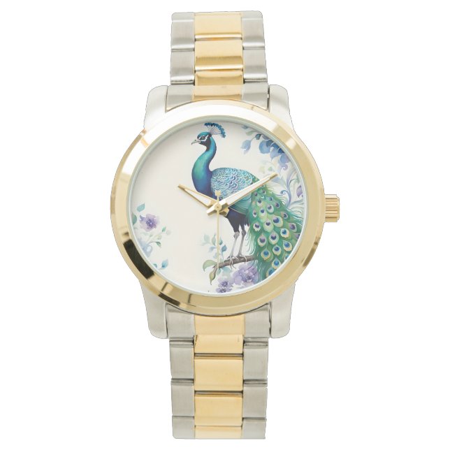 Montre Aquarelle florale Peacock (devant)