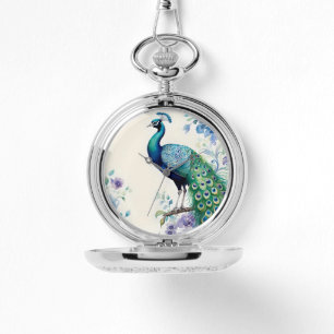 Montre Aquarelle florale Peacock