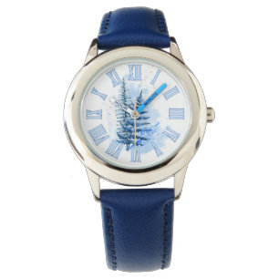 Montre Aquarelle Gelée Ferne avec nombre