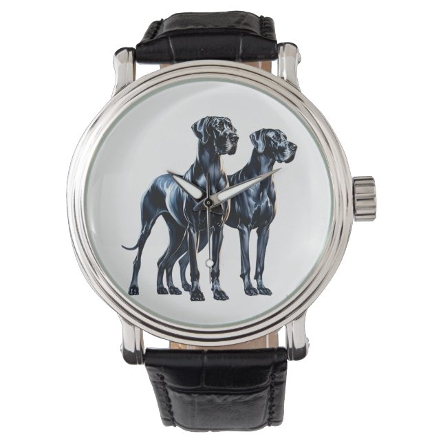 Montre Aquarelle Great Danes (devant)