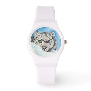 Montre Aquarelle léopard des neiges
