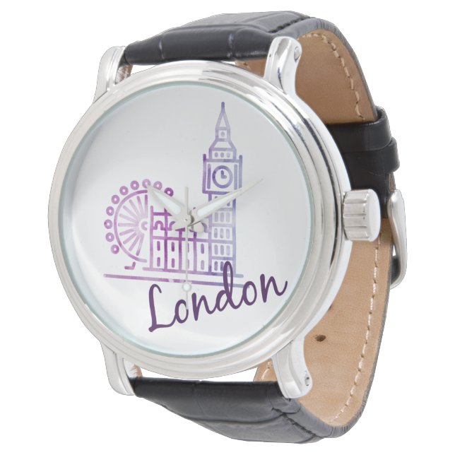 Montre Aquarelle Londres, Big Ben (Incliné)
