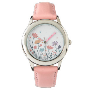 Montre Aquarelle lunaire florale