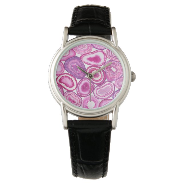 Montre Aquarelle rose (devant)