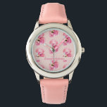 Montre Aquarelle rose exotique Flamingo Motif et nom<br><div class="desc">Aquarelle rose exotique Flamingo Motif et nom</div>