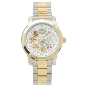 Montre Aquarelle Roue florale de l'année Pagan Wicca