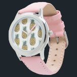 Montre Aquarelle tropicale ananas Motif sans couture<br><div class="desc">Aquarelle tropicale ananas Motif sans couture</div>