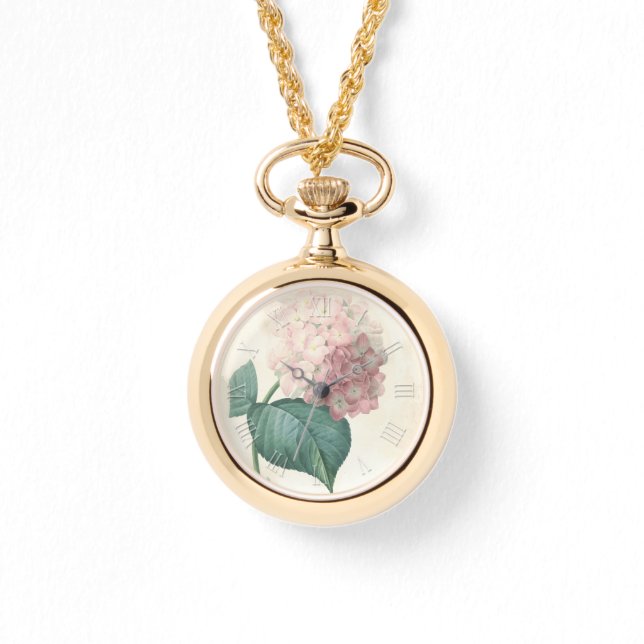 Montre Aquarelles botaniques vintages Hydrangea W (Recto)