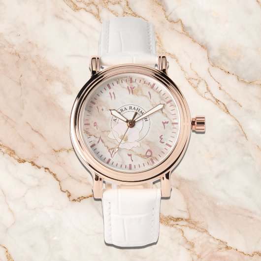 Montre Arabe Numérotation féminine - Idée cadeau Rose or
