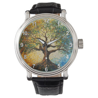 Montre Arbre de connaissances - Peinture à l'huile