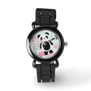Montre Arbres, fleurs et ours de panda