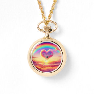 Montre Arc-en-ciel coloré & Cœur